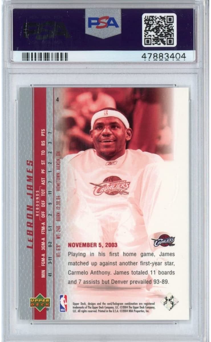 Graded 2003 UD LEBRON JAMES #4 Phenomenal Beginning Rookie Card PSA 10