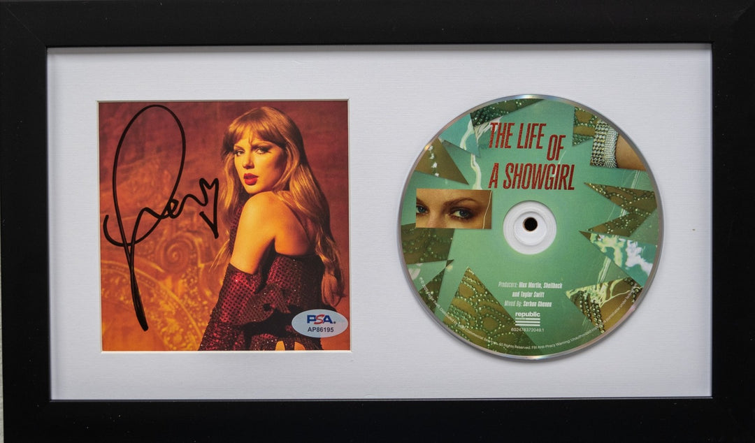 Taylor Swift Signed CD Cover Framed PSA/DNA The Life of a Showgirl