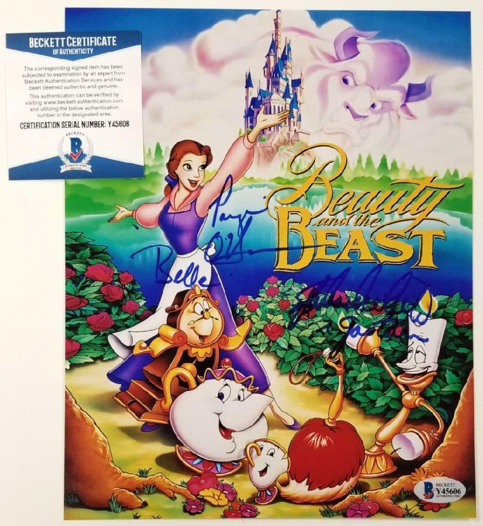 Paige O'Hara & Richard White signed Beauty and the Beast 8x10 photo BAS COA