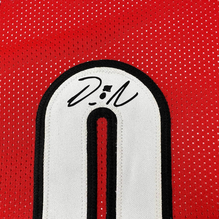 Framed Facsimile Autographed Damian Lillard 33x42 Red Reprint Laser Auto Jersey