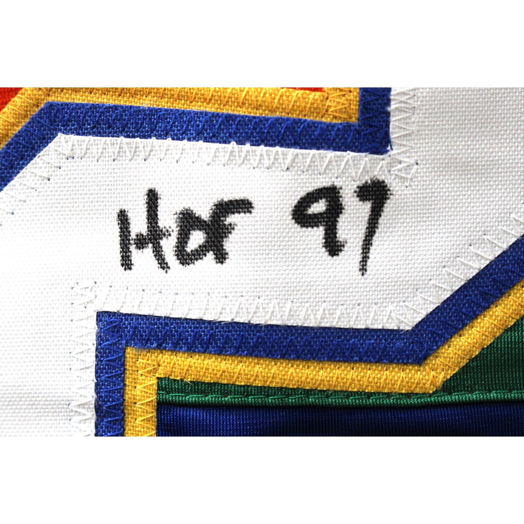 Alex English Autographed Pro Style Blue XL Jersey HOF Beckett Witness 51626