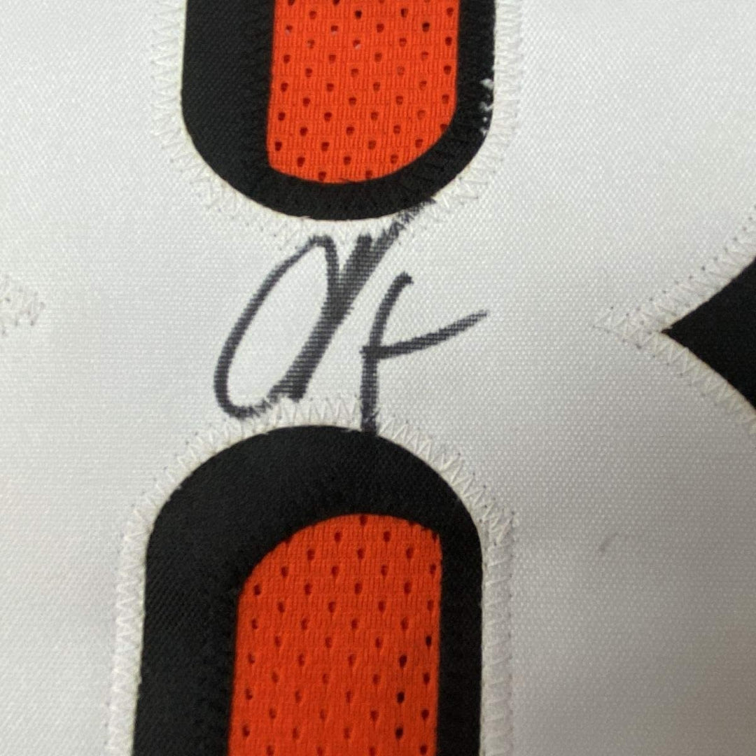 Autographed/Signed CHAD JOHNSON Cincinnati Orange Jersey JSA COA Auto