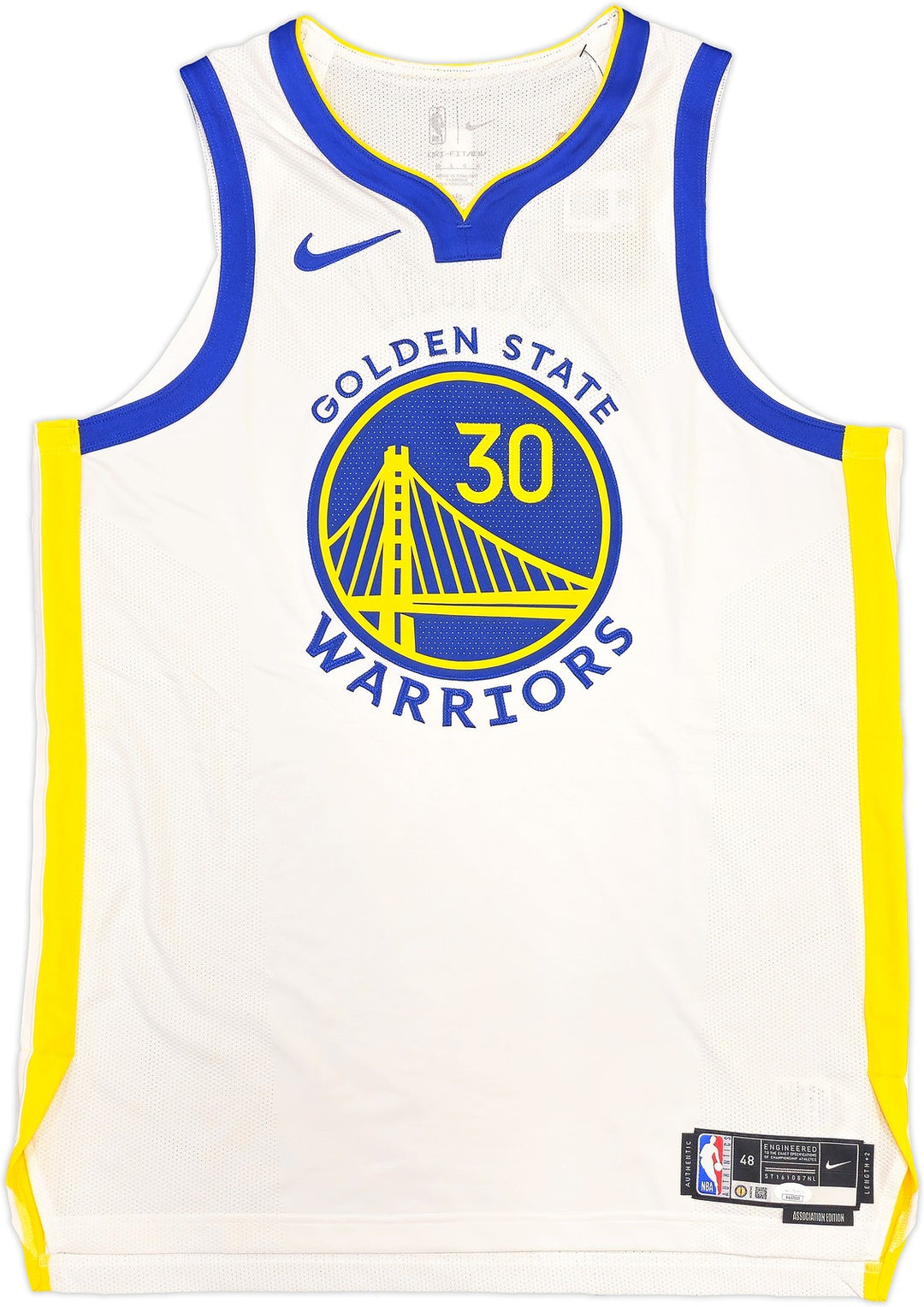 Warriors Stephen Curry Auto White Nike Authentic Association Jersey Sz 48 JSA