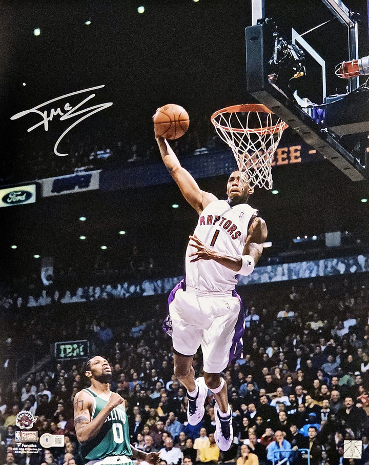 Tracy McGrady Signed 16x20 Photo Toronto Raptors Dunk Beckett BAS Witness