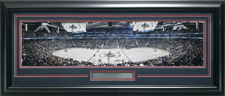 Unsigned Framed 12x36 Panoramic Photo Kraken 'Inaugural Game at Climate Pledge'
