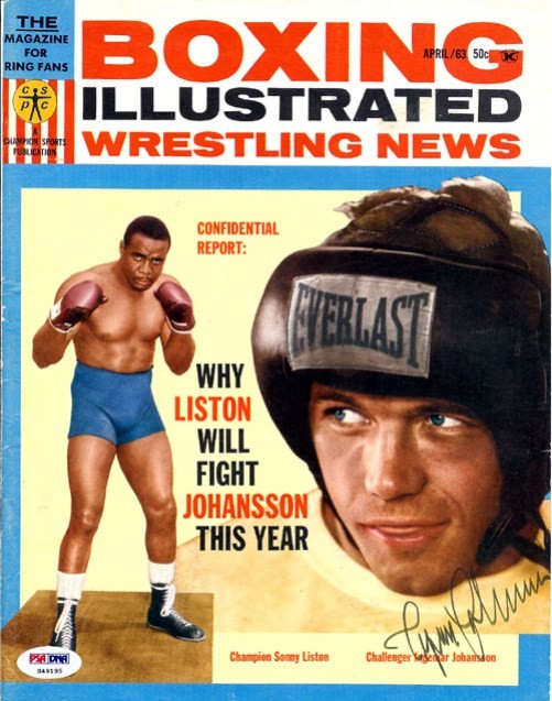 Ingemar Johansson Autographed Signed Boxing Illustrated Magazine Cover PSA/DNA