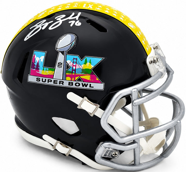 Grey Zabel Signed Seattle Seahawks Black SB LX Logo Speed Mini Helmet MCS Holo