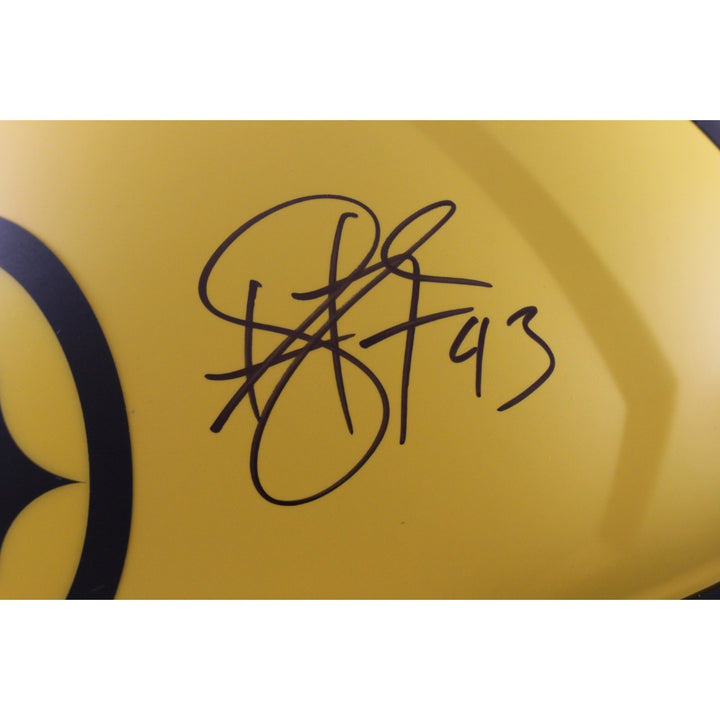 Troy Polamalu Signed Pittsburgh Steelers Authentic Rave Helmet Beckett 56321