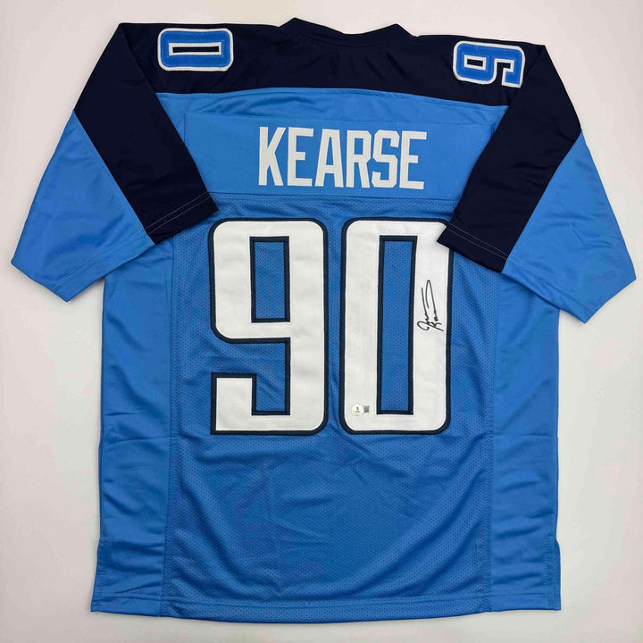 Autographed/Signed Jevon Kearse Tennessee Powder Blue Jersey JSA COA