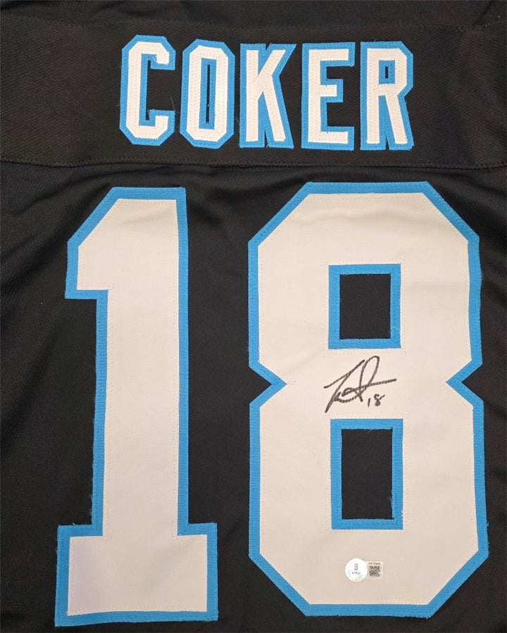 Jalen Coker signed Carolina Panthers Jersey autograph ~ Beckett BAS