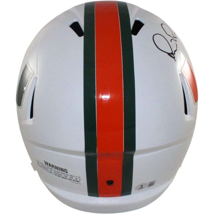 Michael Irvin Autographed Miami Hurricanes F/S Helmet Beckett Witness 56366