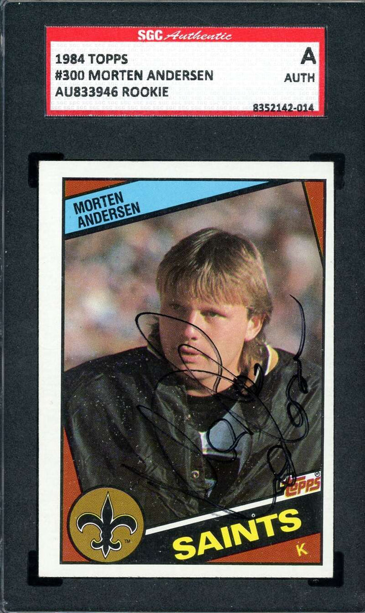 Morten Andersen SGC Coa Signed 1984 Topps Rookie Autograph