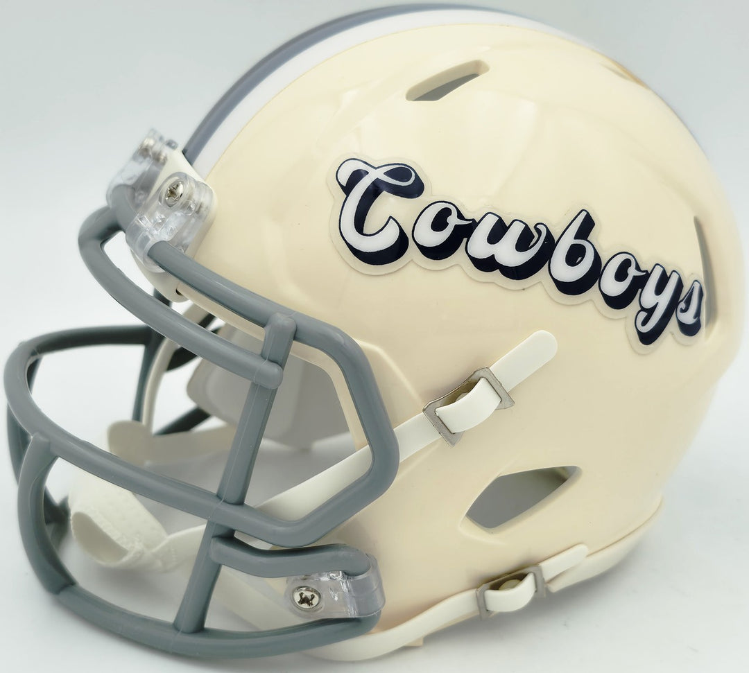 George Pickens Signed Dallas Cowboys Cream Retro Speed Mini Helmet JSA Witness
