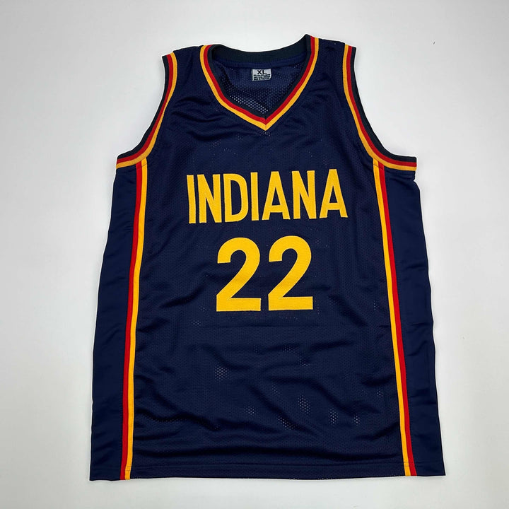 Facsimile Autographed Caitlin Clark Indiana Blue Reprint Jersey Size Men's XL