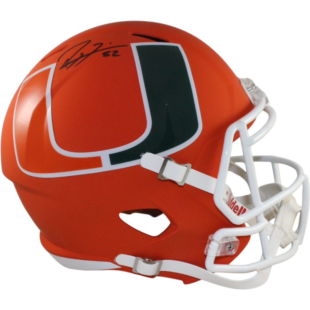 Ray Lewis Signed Miami Hurricanes F/S AMP Helmet Beckett Witness 57532