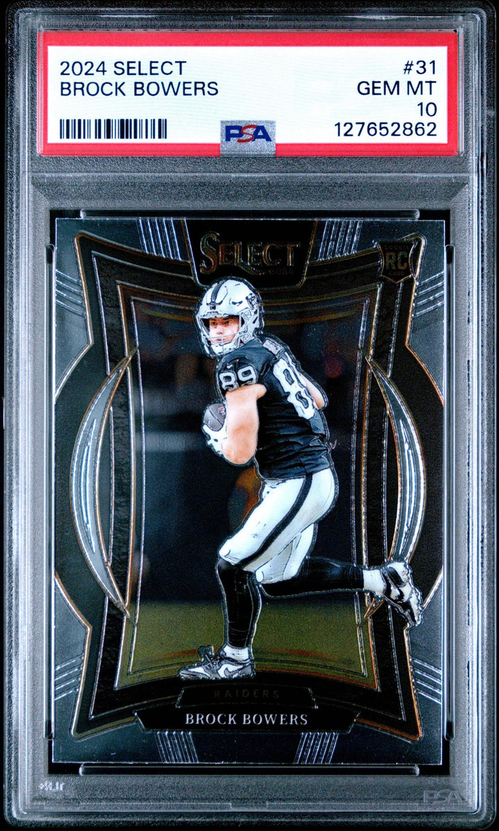 Graded 2024 Panini Select Brock Bowers #31 Rookie RC Card PSA 10 Gem Mint