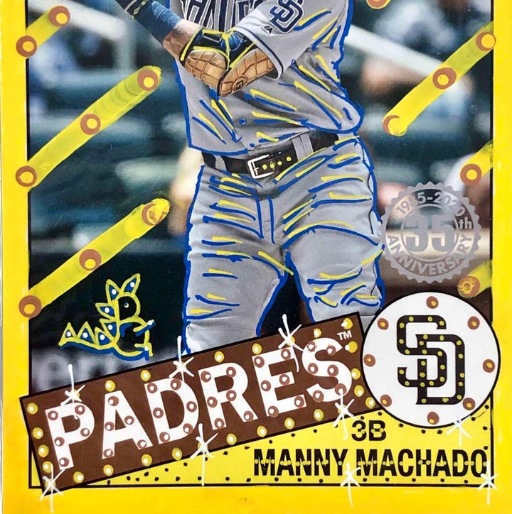 Manny Machado 2020 Topps 5x7 Padres #85-82 Bobzilla embellished card Auto 1/1