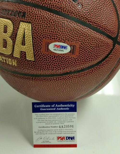 GARY PAYTON Signed I/O Basketball INSCRIPTION "96-00 2x Olympic Gold" PSA/DNA