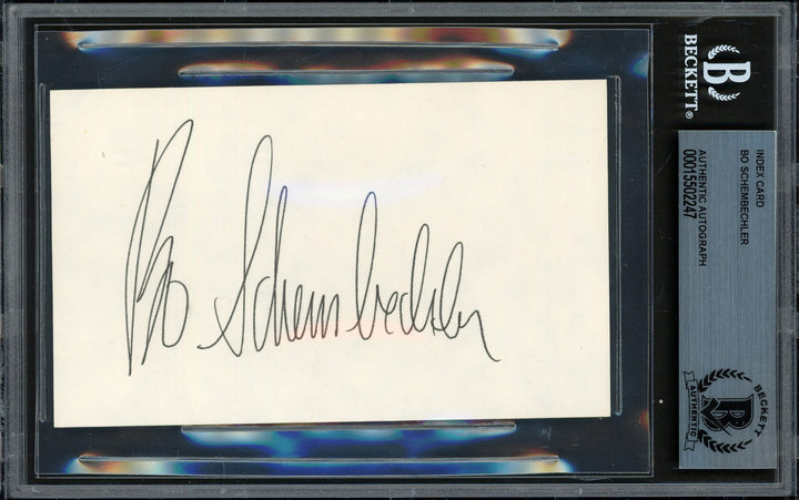Bo Schembechler Signed 3x5 Index Card Michigan Wolverines Beckett #15502247