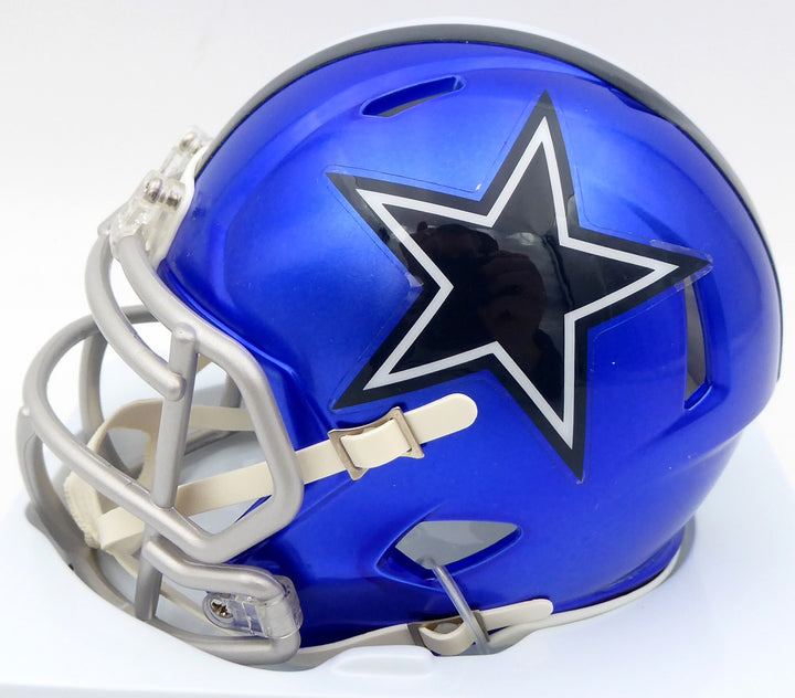Ezekiel Elliott Signed Cowboys Flash Blue Speed Mini Helmet Beckett #WT81551