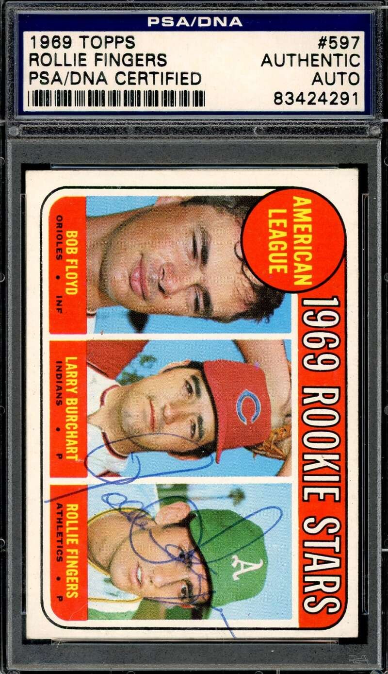 Rollie Fingers PSA DNA Vintage Signed 1969 Topps Rookie Autograph