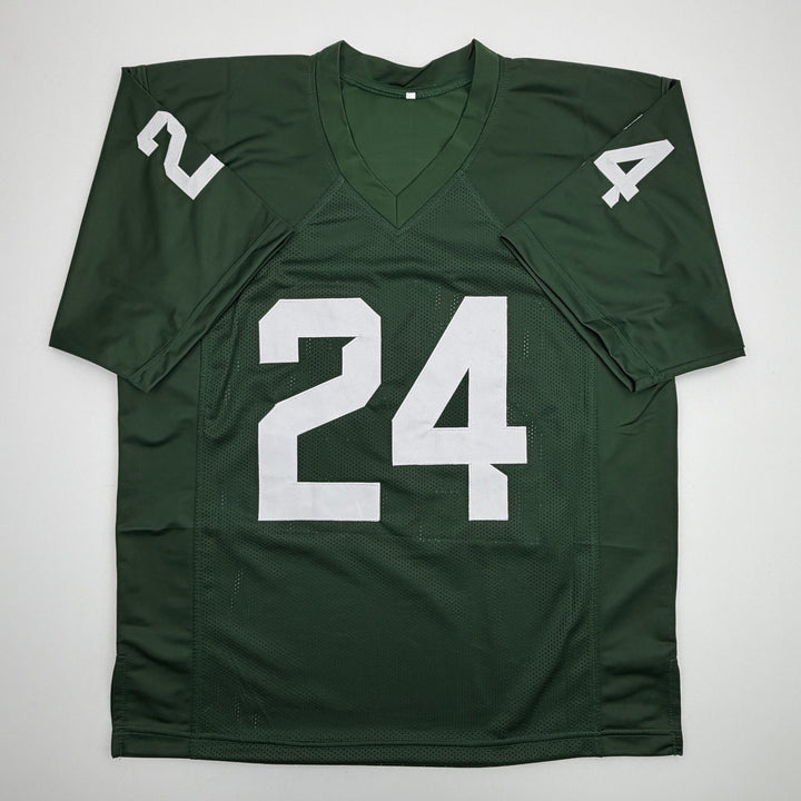 Autographed/Signed Le'Veon LeVeon Bell Michigan State Green Jersey Beckett COA
