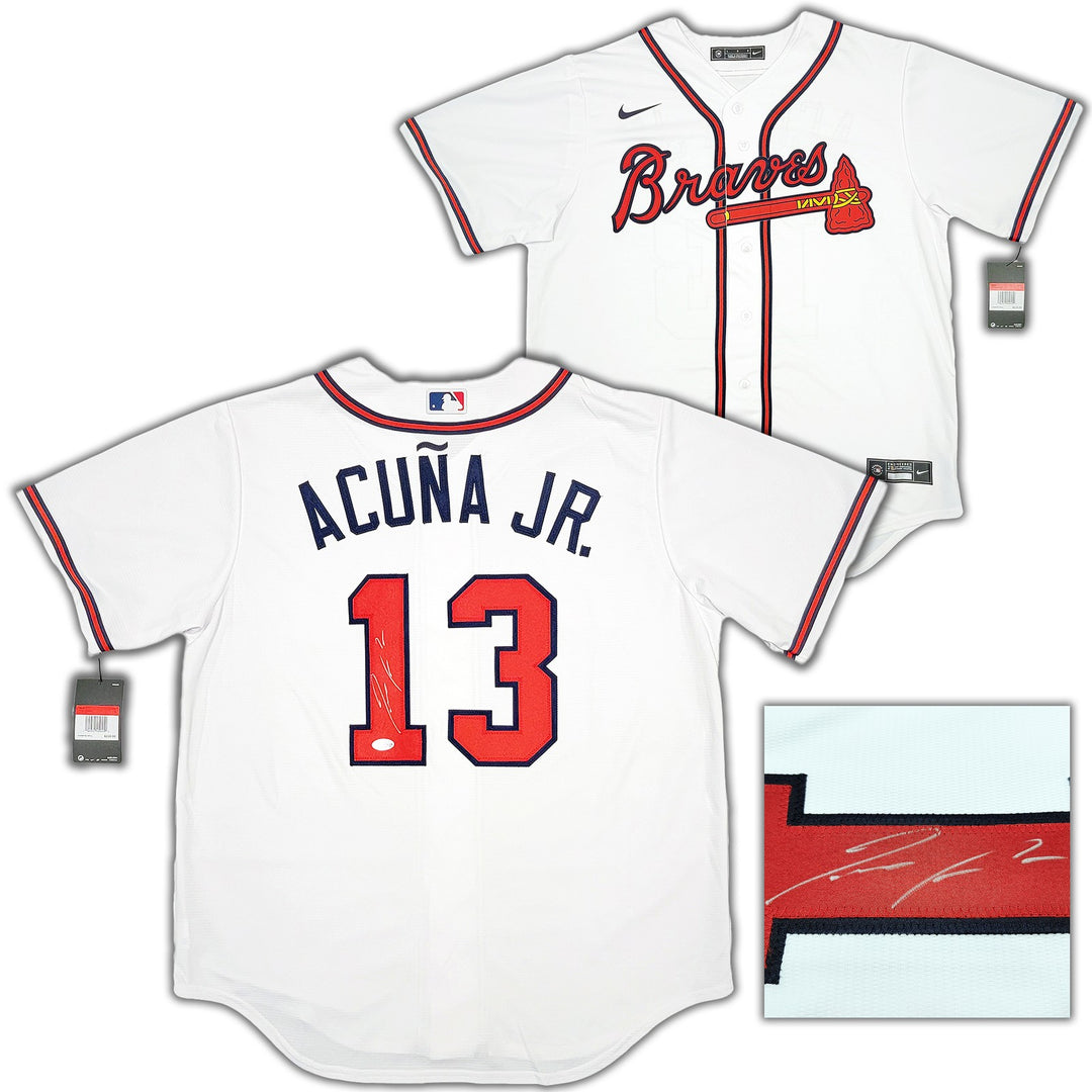 Atlanta Braves Ronald Acuna Jr. Signed White Nike Jersey Size Large Beckett