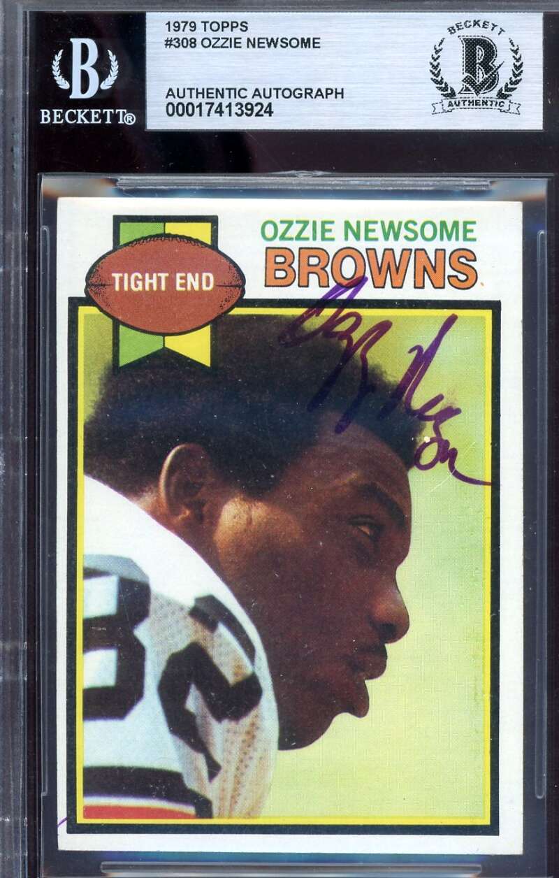 Ozzie Newsome Beckett BAS Signed 1979 Topps Rookie Autograph