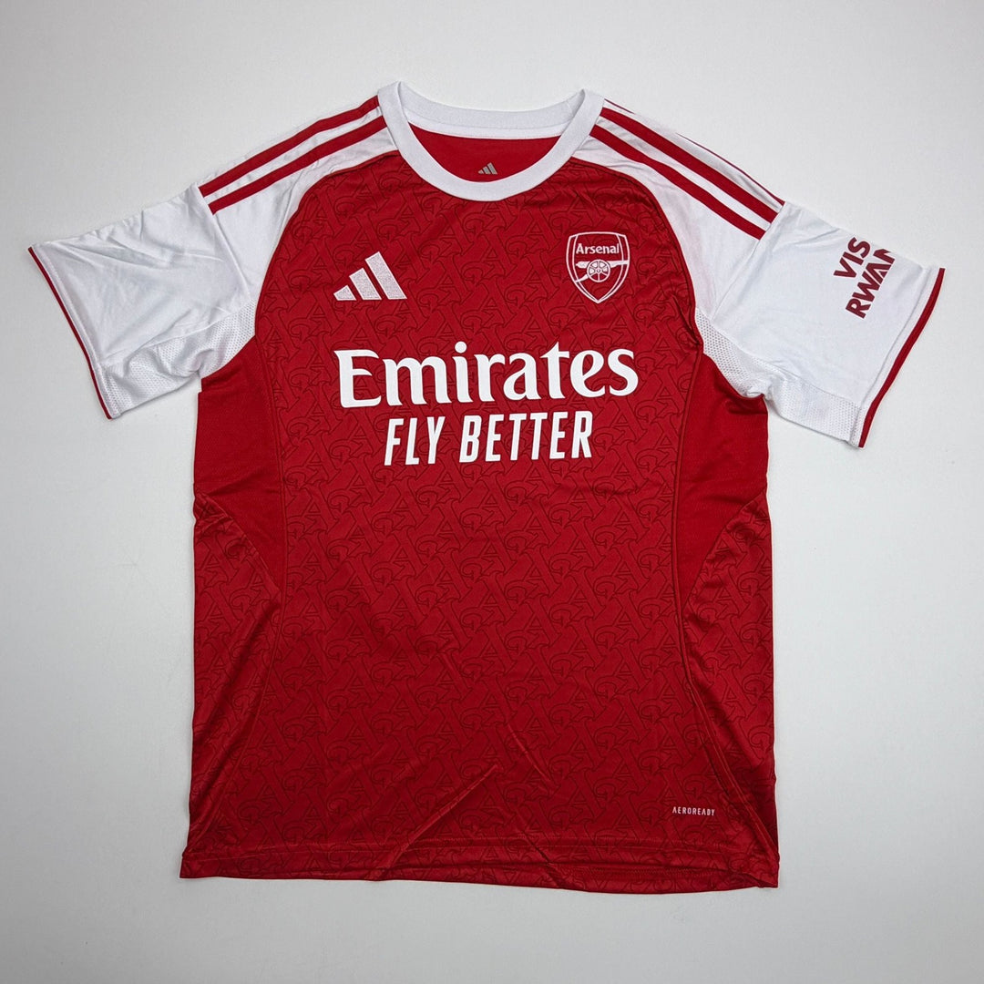Autographed/Signed Buyako Saka Arsenal Red Soccer Futbol Jersey Beckett BAS COA