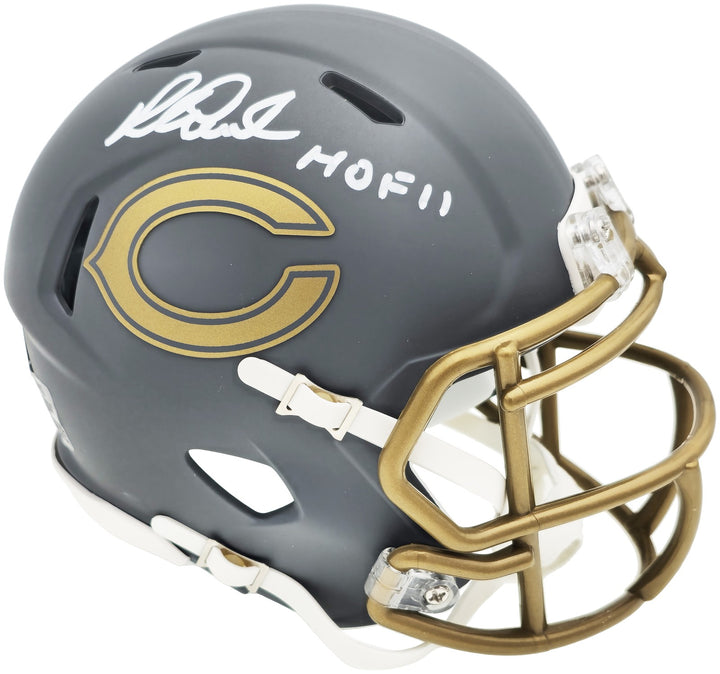 Richard Dent Auto Signed Bears Slate Gray Speed Mini Helmet "HOF 11" Beckett Wit