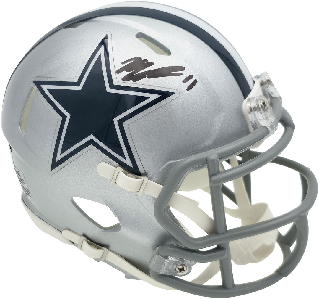 Micah Parson Signed Dallas Cowboys Silver Speed Mini Helmet Fanatics Holo