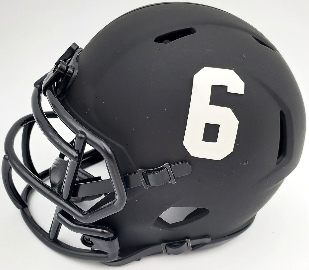 Devonta Smith Signed Alabama Crimson Tide Eclipse Black Speed Mini Helmet