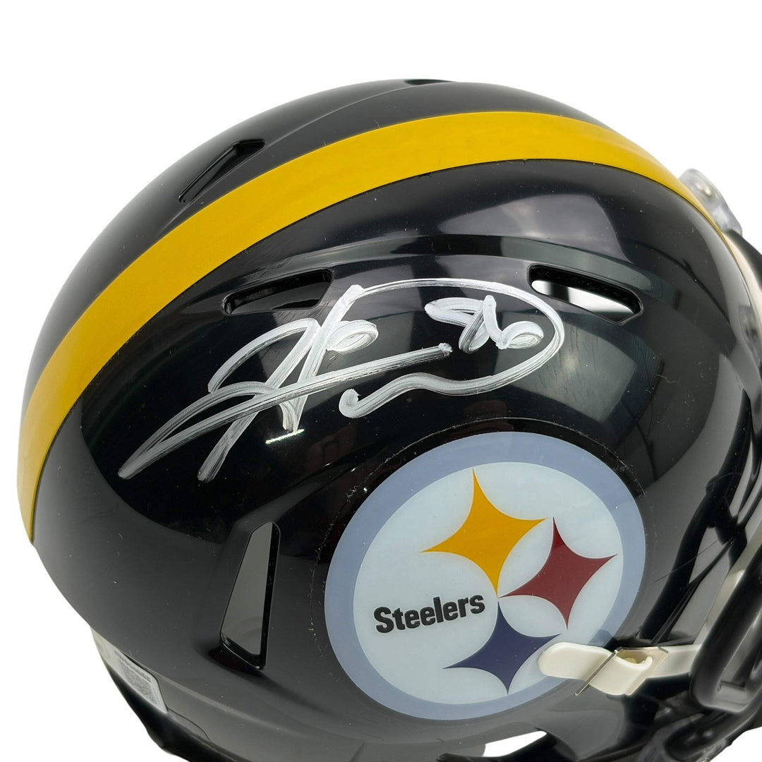 Autographed/Signed Hines Ward Pittsburgh Steelers Mini Football Helmet Beckett B