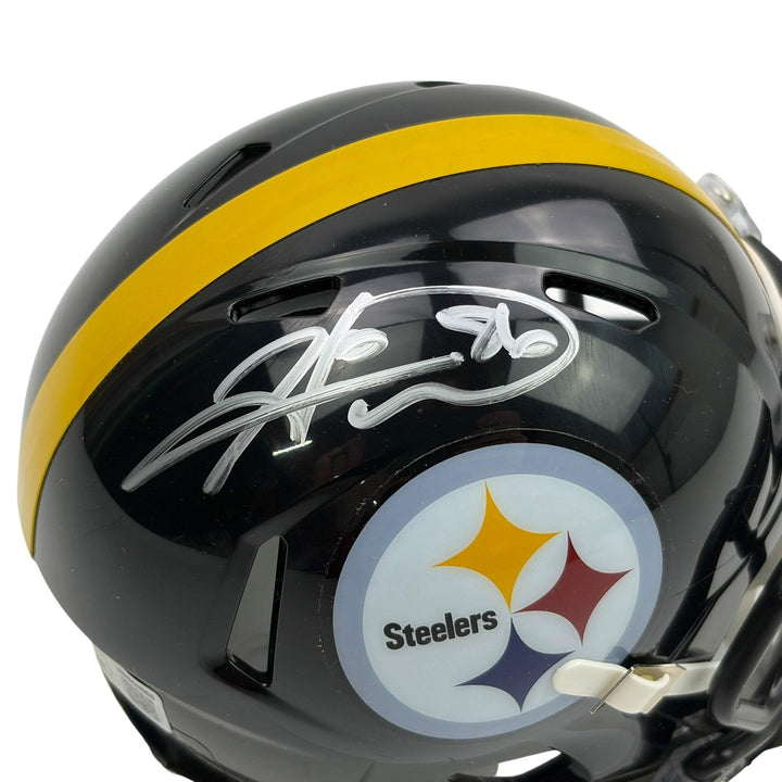 Autographed/Signed Hines Ward Pittsburgh Steelers Mini Football Helmet Beckett B