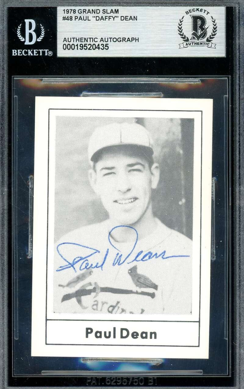 Paul Daffy Dean Beckett BAS Signed 1978 Grand Slam Autograph