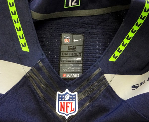 Seattle Seahawks Russell Wilson Signed Blue Nike Elite Jersey Size 52 RW Holo