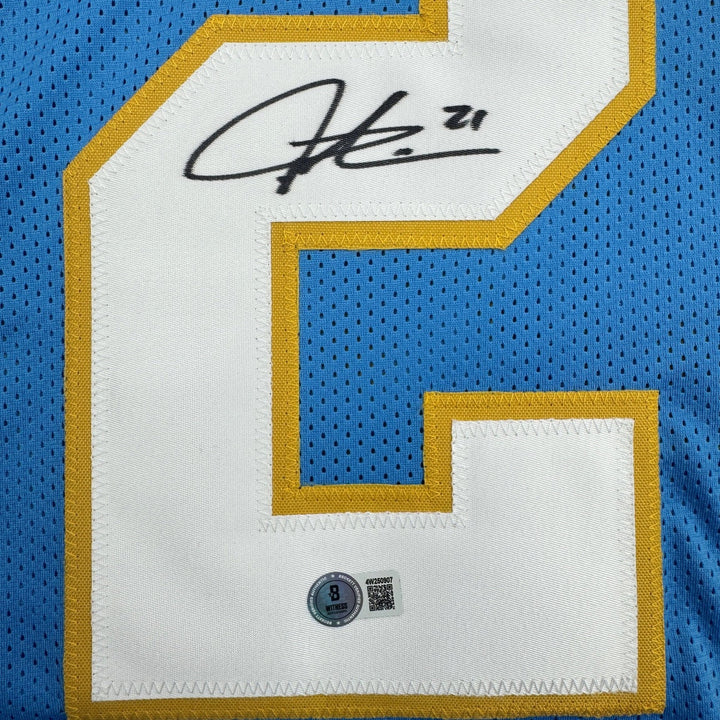 Autographed/Signed LADAINIAN TOMLINSON San Diego Powder Blue Jersey JSA COA Auto