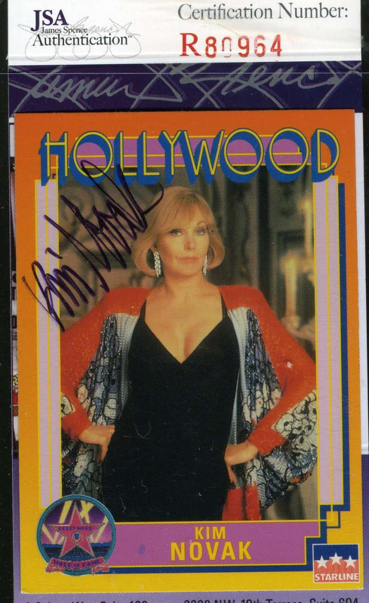 Kim Novak Hand Signed Jsa Hollywood Walk Fame Card Autographed Authentic