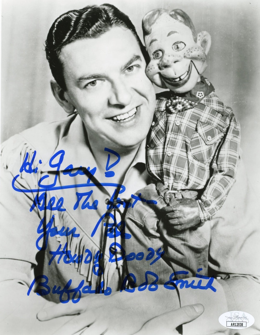 Buffalo Bob Smith Autographed 8x10 Photo JSA COA TV The Howdy Doody Show Signed
