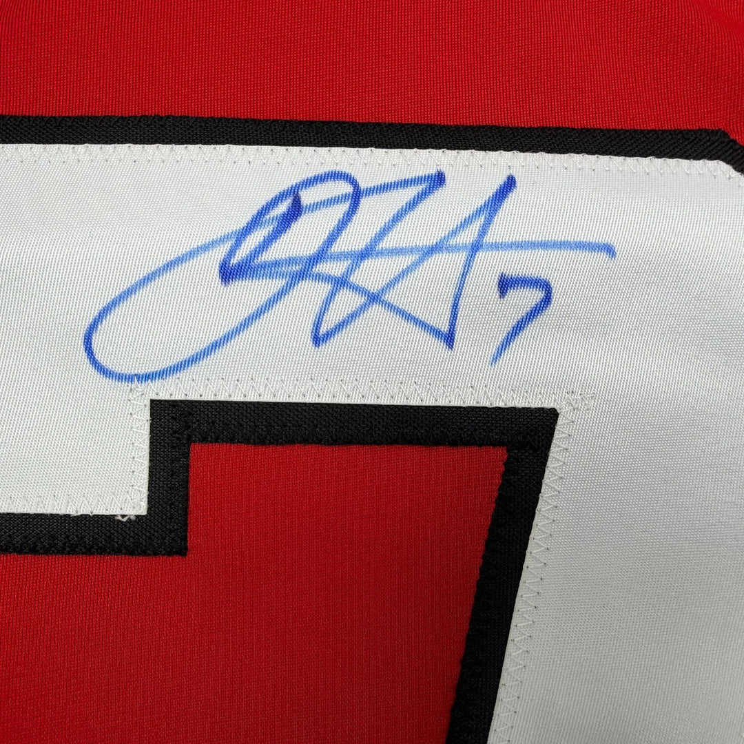 Autographed/Signed Dougie Hamilton New Jersey NJ Red Jersey Beckett BAS COA