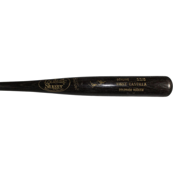 Vinny Castilla Autographed Colorado Rockies Game Used LS Black Bat 53924