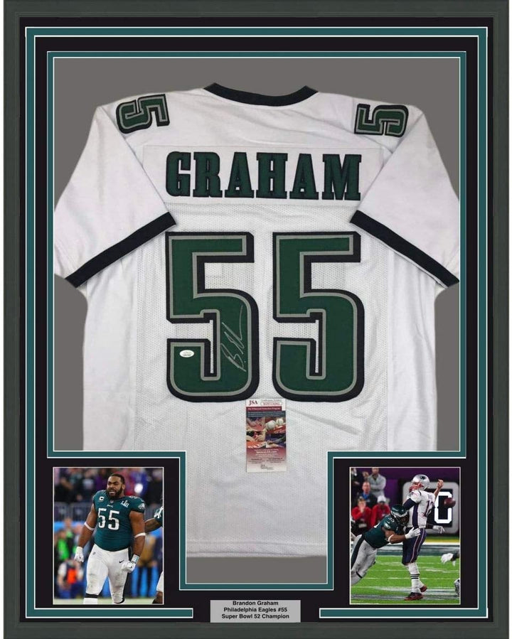 FRAMED Signed BRANDON GRAHAM 35x39 Philadelphia White Jersey JSA COA