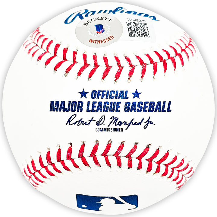 Michael Busch Signed Baseball Chicago Cubs Beckett BAS Witness