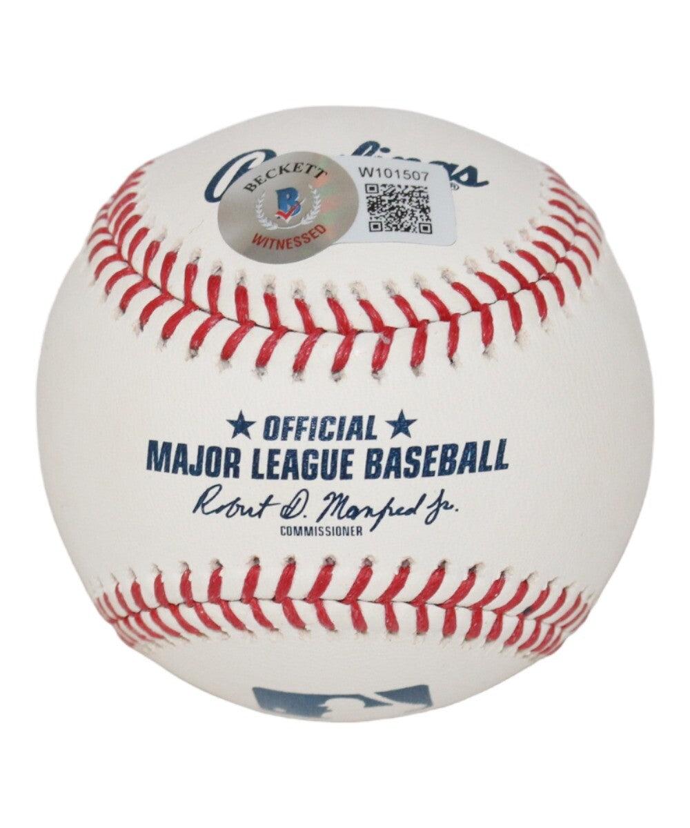 Rickey Henderson Signed Oakland Athletics OML HOF Baseball Beckett 41201