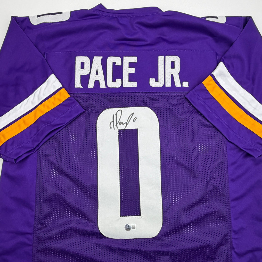 Autographed/Signed Ivan Pace Jr. Minnesota Purple Football Jersey Beckett COA