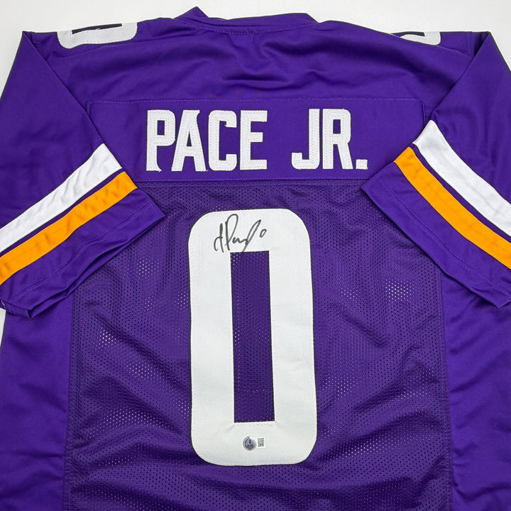 Autographed/Signed Ivan Pace Jr. Minnesota Purple Football Jersey Beckett COA