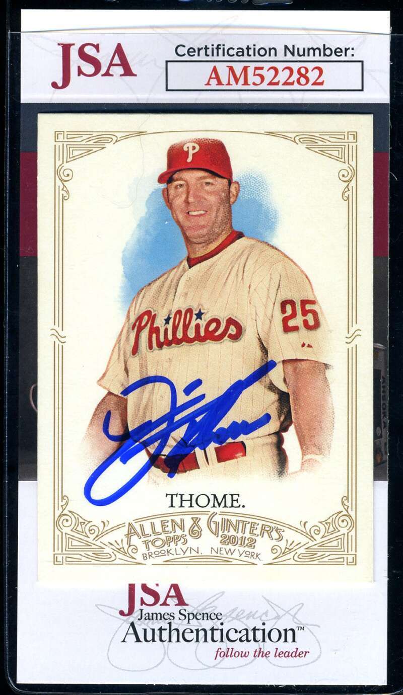 Jim Thome JSA Coa Signed 2012 Topps Allen and Ginter Autograph