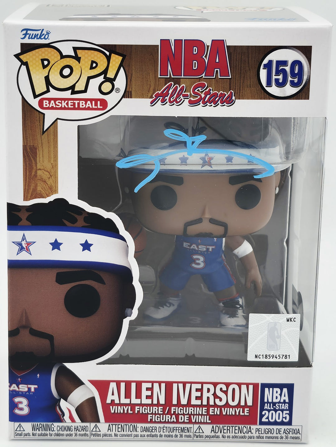 Allen Iverson Autographed Signed Funko Pop Vinyl Figurine #159 76ers Beckett Wit