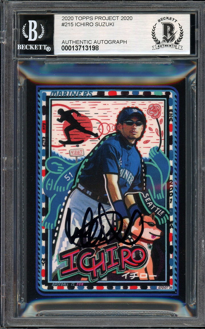 Ichiro Suzuki Auto Topps Project 2020 Efdot Card 215 Mariners Sig 10 /10 BAS