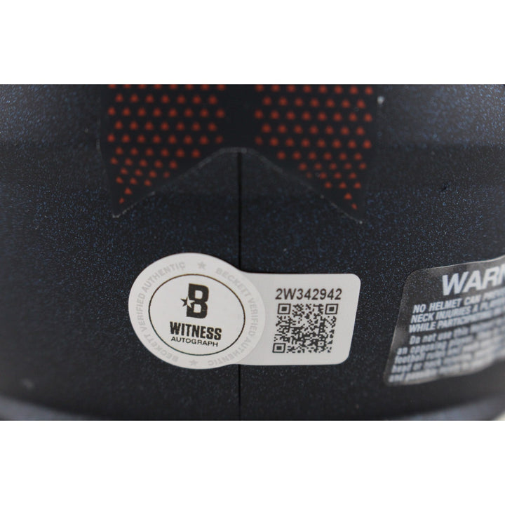 John Elway Autographed Denver Broncos Spd Mini Helmet Beckett Witness 50215
